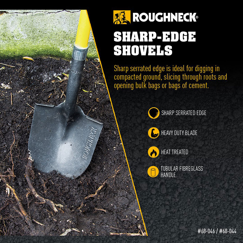 Roughneck Sharp Edge spade med langt skaft